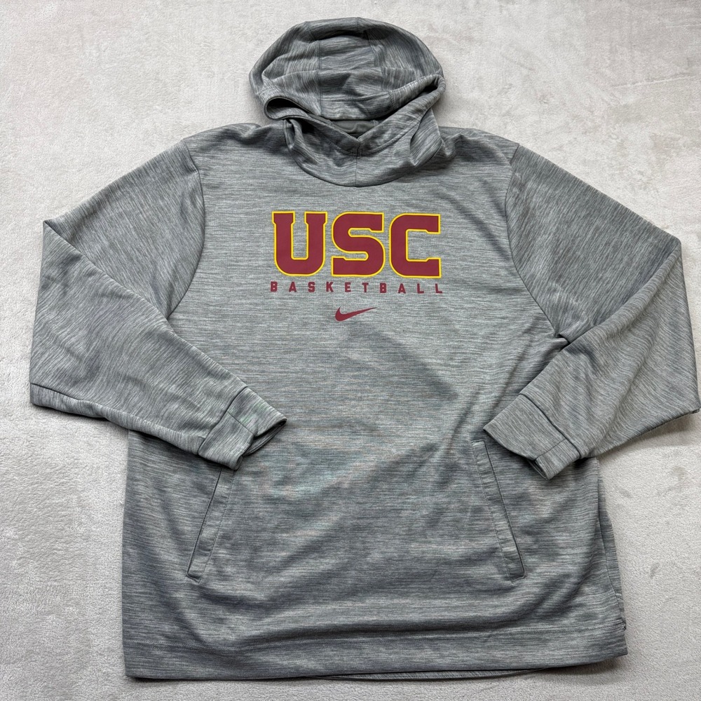 Nike Southern California Trojans Hooded Sweatshirt Men XXL Gray Dri-Fit USC NCAA